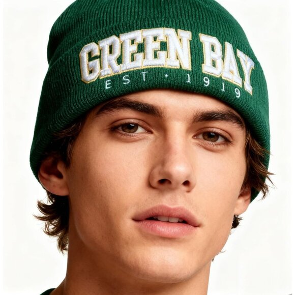 Women's Green & Yellow Soft Knit Winter Hat For Cold Weather Beanie Toque Hat - Picture 7 of 7